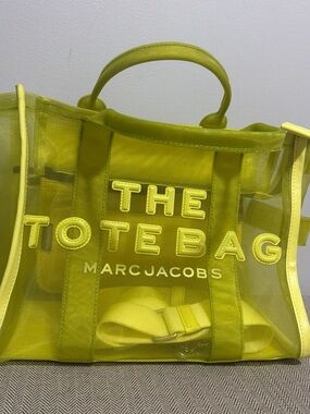 Marc Jacobs Neon Yellow Mesh Tote Bag
